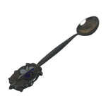 Japanese Metal Spoon Vtg Teaspoon Small Coffee Silver Emblem Blue Enamel JK928