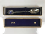 Japanese Metal Spoon Vtg Teaspoon Small Coffee Silver Emblem Paper Box JK929