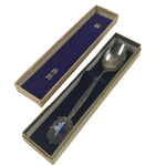 Japanese Metal Spoon Vtg Teaspoon Small Coffee Silver Emblem Paper Box JK929