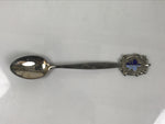 Japanese Metal Spoon Vtg Teaspoon Small Coffee Silver Emblem Wooden Box JK932