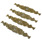 Japanese Metal Tansu Knob Backplate Drawer Cabinet Sentoku 4pc Hardware JK902