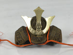 Japanese Miniature Iron Metal Samurai Helmet Kabuto Vtg Boy Festival Brown ID647