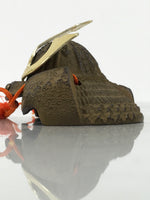 Japanese Miniature Iron Metal Samurai Helmet Kabuto Vtg Boy Festival Brown ID647