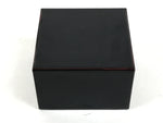 Japanese Miniature Measuring Cup Vtg Masu Lacquer Replica Sake Black Red L485