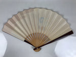 Japanese Miniature Paper Folding Fan Sensu Bamboo Frame Sheep Hitsuji Gold 4D966