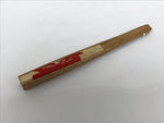 Japanese Miniature Paper Folding Fan Vtg Sensu Bamboo Frame Plum Pine Red 4D970