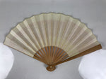 Japanese Miniature Paper Folding Fan Vtg Sensu Bamboo Frame Plum Pine Red 4D970