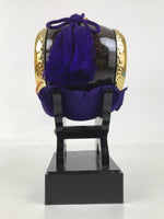 Japanese Miniature Taiko Drum Display Vtg Boys Day Stand Brown Gold Purple ID621