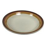 Japanese Miyoshi Stoneware Shallow Bowl Vtg Ceramic Pottery Yellow Brown Y542