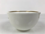 Japanese Narumi Porcelain Yunomi Teacup Pottery Vtg White Brown Gold Leaf TC614