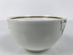 Japanese Narumi Porcelain Yunomi Teacup Pottery Vtg White Brown Gold Leaf TC615