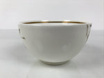 Japanese Narumi Porcelain Yunomi Teacup Pottery Vtg White Brown Gold Leaf TC616