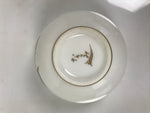 Japanese Narumi Porcelain Yunomi Teacup Pottery Vtg White Brown Gold Leaf TC616