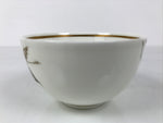 Japanese Narumi Porcelain Yunomi Teacup Pottery Vtg White Brown Gold Leaf TC617