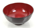 Japanese Natural Lacquered Wooden Rice Bowl Owan Vtg Wajima Nuri Red Brown LB149