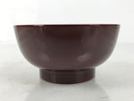 Japanese Natural Lacquered Wooden Rice Bowl Owan Vtg Wajima Nuri Red Brown LB155