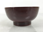 Japanese Natural Lacquered Wooden Rice Bowl Owan Vtg Wajima Nuri Red Brown LB155