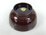 Japanese Natural Lacquered Wooden Rice Bowl Owan Vtg Wajima Nuri Red Brown LB155