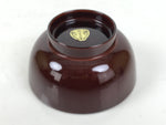 Japanese Natural Lacquered Wooden Rice Bowl Owan Vtg Wajima Nuri Red Brown LB156