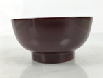 Japanese Natural Lacquered Wooden Rice Bowl Owan Vtg Wajima Nuri Red Brown LB157
