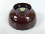 Japanese Natural Lacquered Wooden Rice Bowl Owan Vtg Wajima Nuri Red Brown LB157