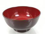 Japanese Natural Lacquered Wooden Rice Bowl Owan Vtg Wajima Nuri Red Brown LB158