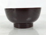 Japanese Natural Lacquered Wooden Rice Bowl Owan Vtg Wajima Nuri Red Brown LB159