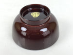 Japanese Natural Lacquered Wooden Rice Bowl Owan Vtg Wajima Nuri Red Brown LB159