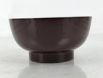 Japanese Natural Lacquered Wooden Rice Bowl Owan Vtg Wajima Nuri Red Brown LB160