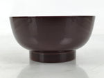 Japanese Natural Lacquered Wooden Rice Bowl Owan Vtg Wajima Nuri Red Brown LB160