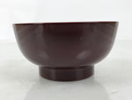 Japanese Natural Lacquered Wooden Rice Bowl Owan Vtg Wajima Nuri Red Brown LB162