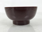 Japanese Natural Lacquered Wooden Rice Bowl Owan Vtg Wajima Nuri Red Brown LB162
