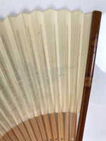 Japanese Paper Folding Fan Sensu Lacquered Bamboo Frame 1975 Expo Okinawa 4D899