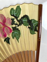 Japanese Paper Folding Fan Sensu Lacquered Bamboo Frame 1975 Expo Okinawa 4D899