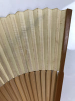 Japanese Paper Folding Fan Sensu Vtg Bamboo Frame Abstract Dragonfly Plant 4D902
