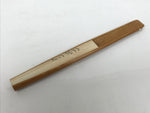 Japanese Paper Folding Fan Sensu Vtg Bamboo Frame Beige Purple Hatch Mark 4D971