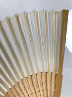 Japanese Paper Folding Fan Sensu Vtg Bamboo Frame Bicycle Racing Black 4D934