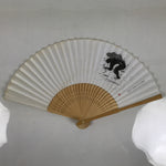 Japanese Paper Folding Fan Sensu Vtg Bamboo Frame Bicycle Racing Black 4D934