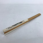 Japanese Paper Folding Fan Sensu Vtg Bamboo Frame Black Kanji Flowers 4D869