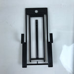 Japanese Paper Folding Fan Sensu Vtg Bamboo Frame Black Kanji Flowers 4D869