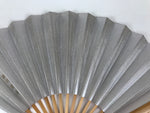 Japanese Paper Folding Fan Sensu Vtg Bamboo Frame Blank Red Silver Simple 4D956