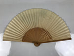 Japanese Paper Folding Fan Sensu Vtg Bamboo Frame Blue Fish Fugu Bubbles 4D973