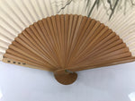 Japanese Paper Folding Fan Sensu Vtg Bamboo Frame Ise Ebi Shrimp Plants 4D897