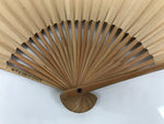 Japanese Paper Folding Fan Sensu Vtg Bamboo Frame Mountain Painting Black 4D931