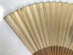 Japanese Paper Folding Fan Sensu Vtg Bamboo Frame Nasu Eggplant Aubergine 4D978