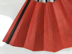 Japanese Paper Folding Fan Sensu Vtg Bamboo Frame Red Kimono Woman Flute 5D26