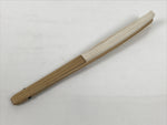 Japanese Paper Folding Fan Sensu Vtg Bamboo Frame White Gold Kamon Crest 5D18