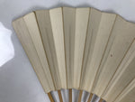Japanese Paper Folding Fan Sensu Vtg Bamboo Frame White Kanji Calligraphy 5D28