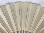 Japanese Paper Folding Fan Sensu Vtg Bamboo Frame White Kanji Calligraphy 5D28