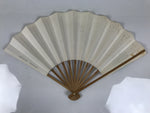 Japanese Paper Folding Fan Sensu Vtg Flower Red Green Bamboo Frame 4D992